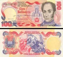 *100 Bolivares Venezuela 1980, P59a AU - Kliknutím na obrázok zatvorte -